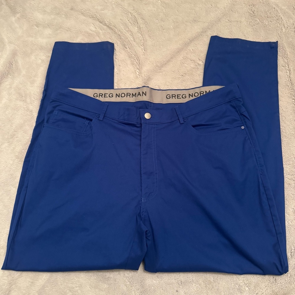 Greg Norman Attack Life Lightweight Bright Blue Men’s Golf Pants Size 38x32
